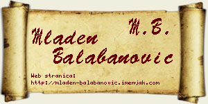 Mladen Balabanović vizit kartica